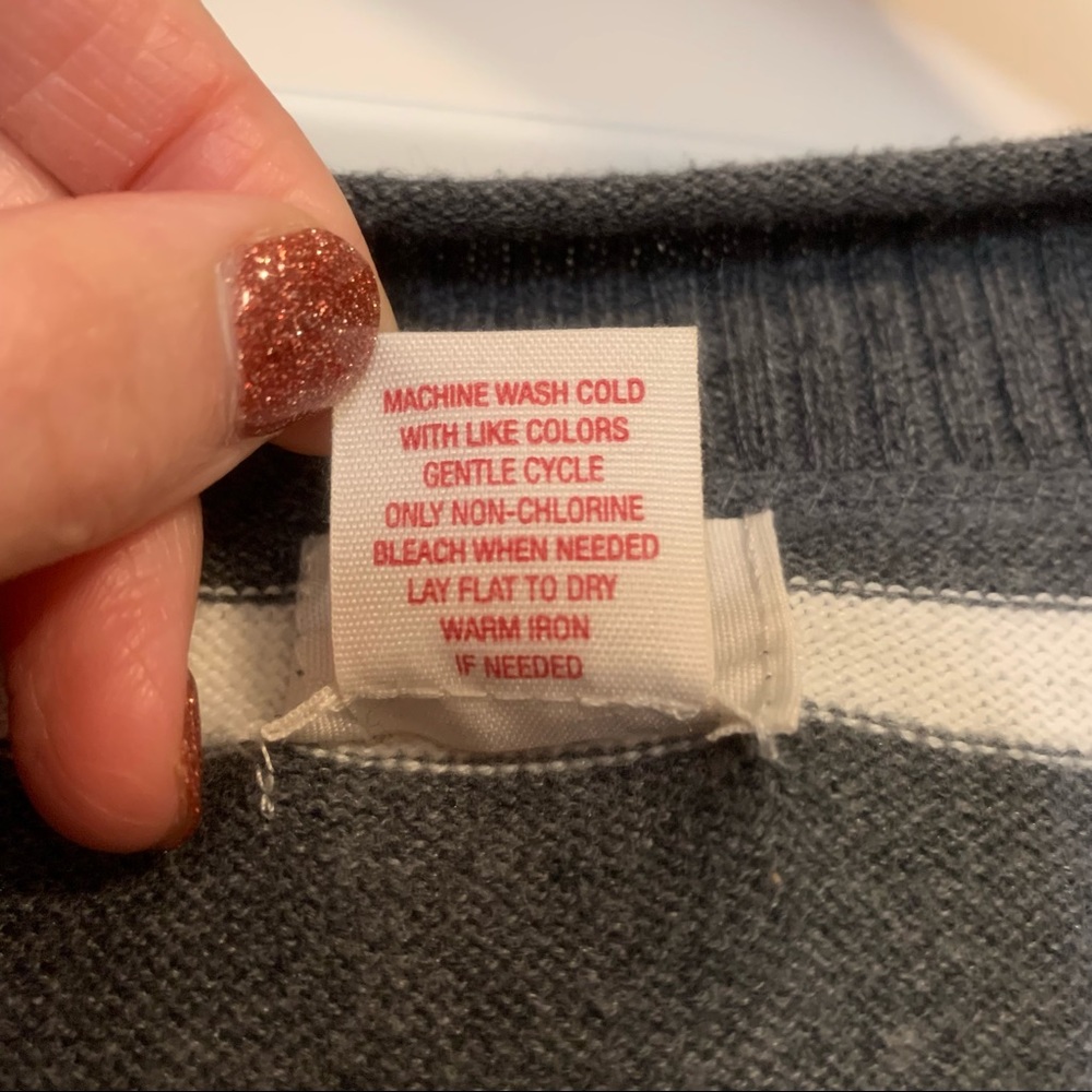 Charcoal & White Striped Cardigan - Picture 5 of 6